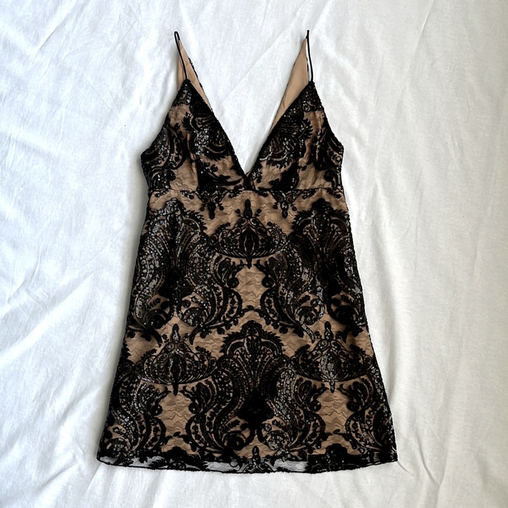 NWT Free People Sequin Lace Mini Dress, Sz 4
